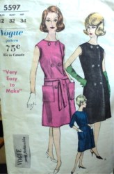5597 60 VOGUE 2 BRSTD COAT BELT DRESS SLVS OR NOT PATTERN 12 32